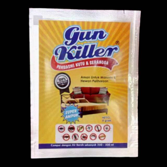 GUN KILLER SACHET PEMBASMI KUTU KASUR,KUTU BUSUK,KUTU SOFA,KUTU KURSI,KECOA,SEMUT,TUNGAU,RAYAP