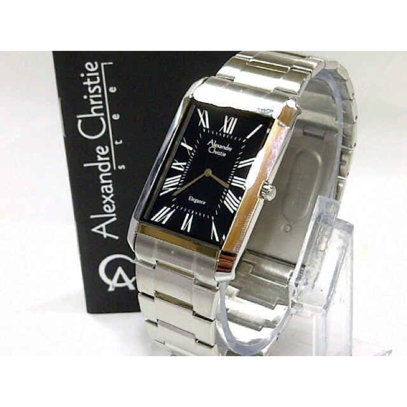 Jam Tangan Pria Alexandre Christie AC 8378 MH AC8378MH AC8378 MH AC 8378MH Silver Black Stainless