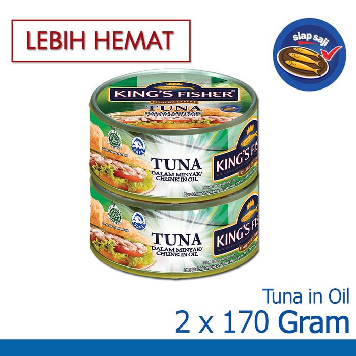 

5ds45ss Paket 2 Pcs King'S Fisher Tuna Dalam Minyak Nabati Tuna In Oil 170Gr Xa20X1