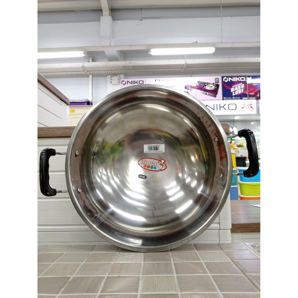 JL-2957 KUALI S/S 2 KUPING 34CM - KUALI STAINLESS