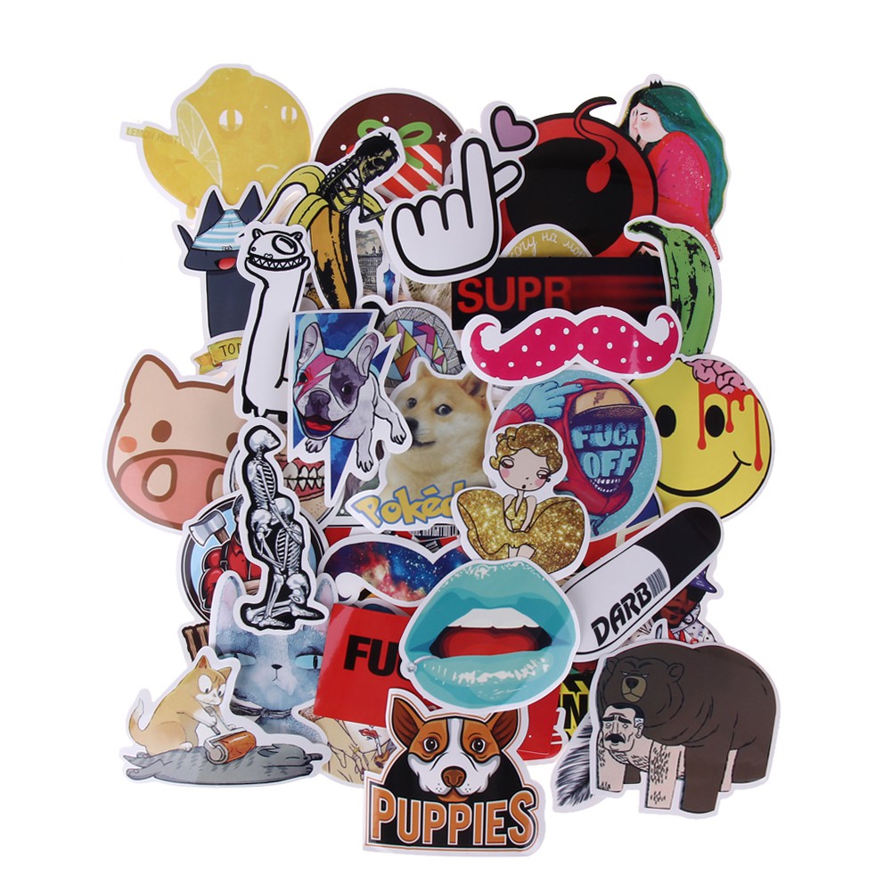50pcs Stiker Graffiti Untuk Mobil Motor Laptop Koper