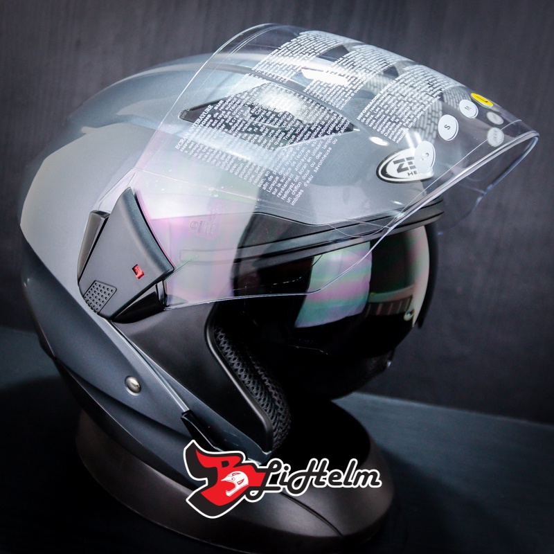 HELM ZEUS ZS 611 SOLID TITANIUM | 611 SOLID - HALF FACE DOUBLE VISOR-4