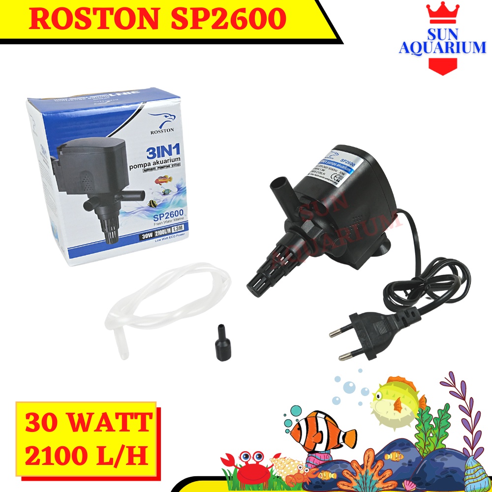 Power Head Aquarium Kapasitas 2100 L/H Roston SP 2600 Pompa Celup Aquarium Murah Roston SP 2600