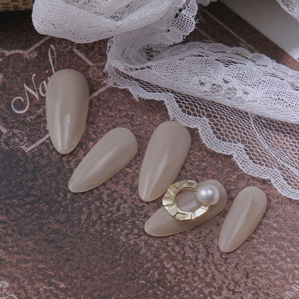 AUGUSTINA Augustina Berongga Rivet Perhiasan Gaya Jepang Bingkai Logam Pesona Tidak Teratur DIY Nail Art Dekorasi