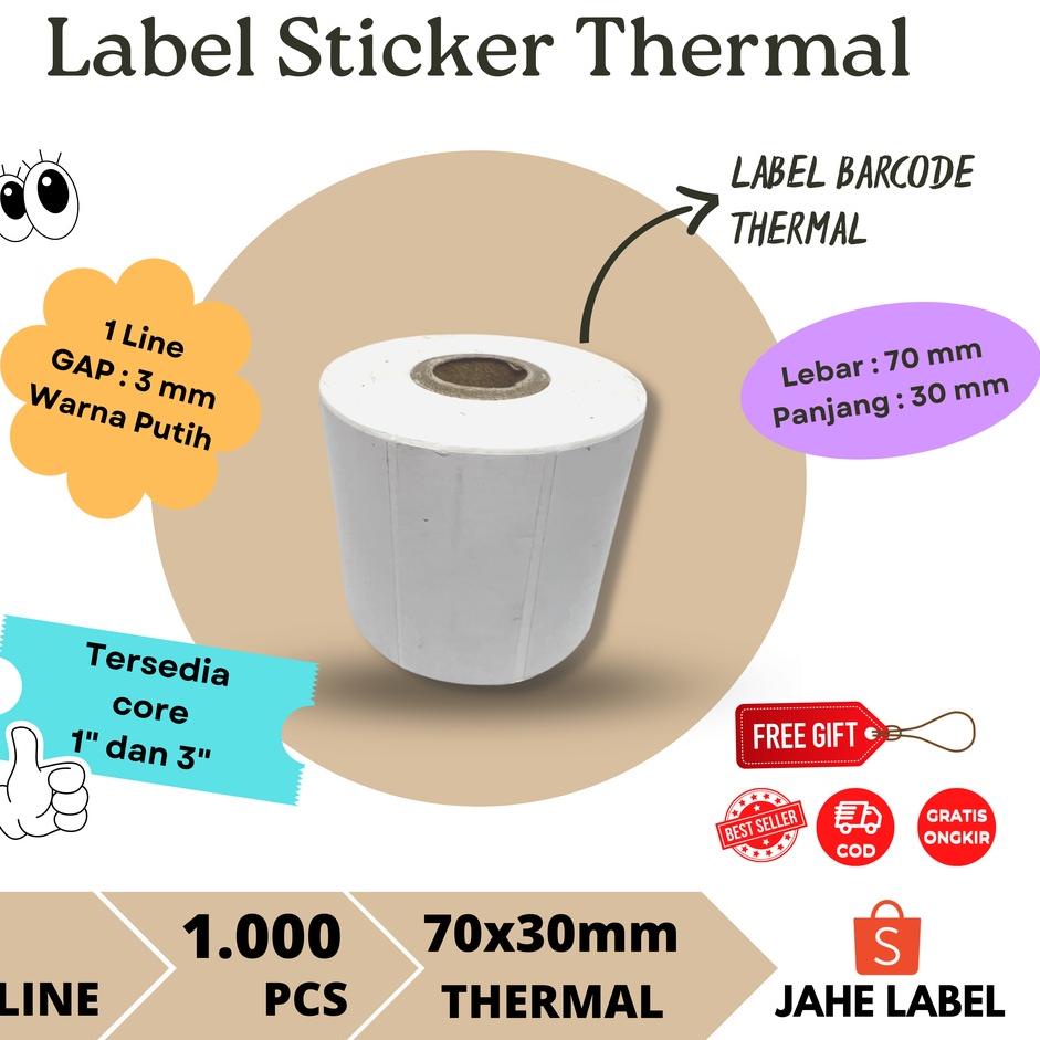 

Special - STICKER LABEL BARE THERMAL 70X30 MM DIRECT THERMAL 7X3 CM 1000 PCS 시