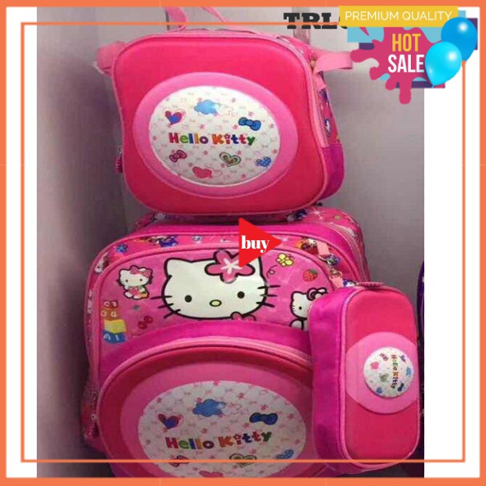 

Hello Kitty 3in1 School Bag + Lunch Bag + Pen Case.