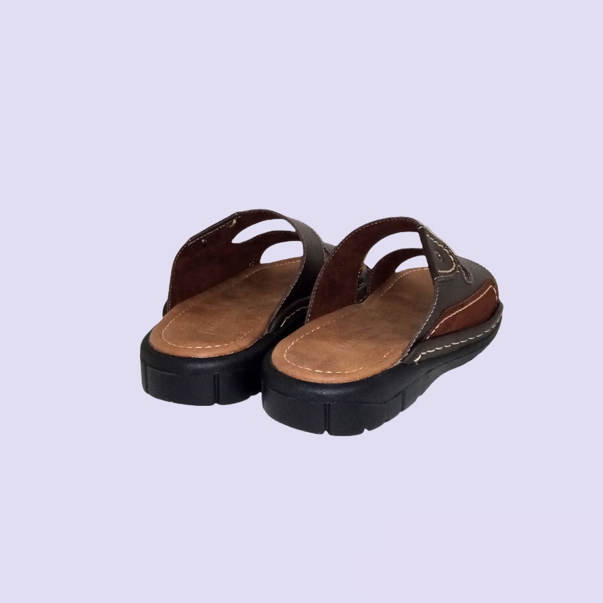 ORIGINAL &amp; Garansi | Sandal Pria Kulit Asli Dark Brown / Sendal Selop Bapak2