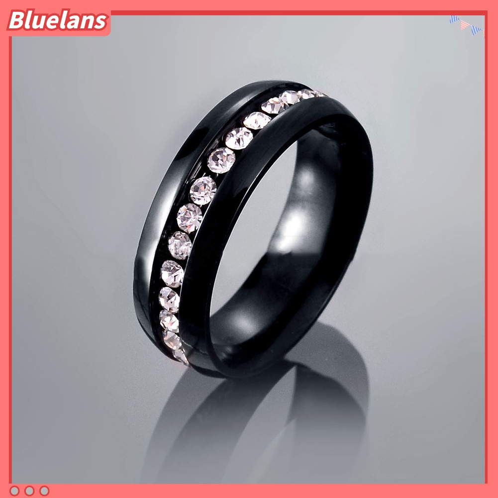 Cincin Berlian Imitasi Bahan Stainless Steel Untuk Pria Dan Wanita