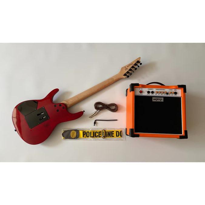 Gitar Ibanez S Series Merah Paketan Ampli Orange + Kabel Jack & Strap