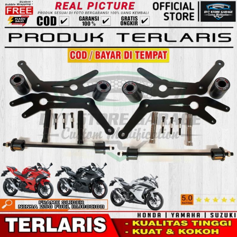 Bracket Frame slider pengaman fairing bodi Kawasaki ninja 250 Fi Lama ( Old ) | Variasi Motor Kawasa