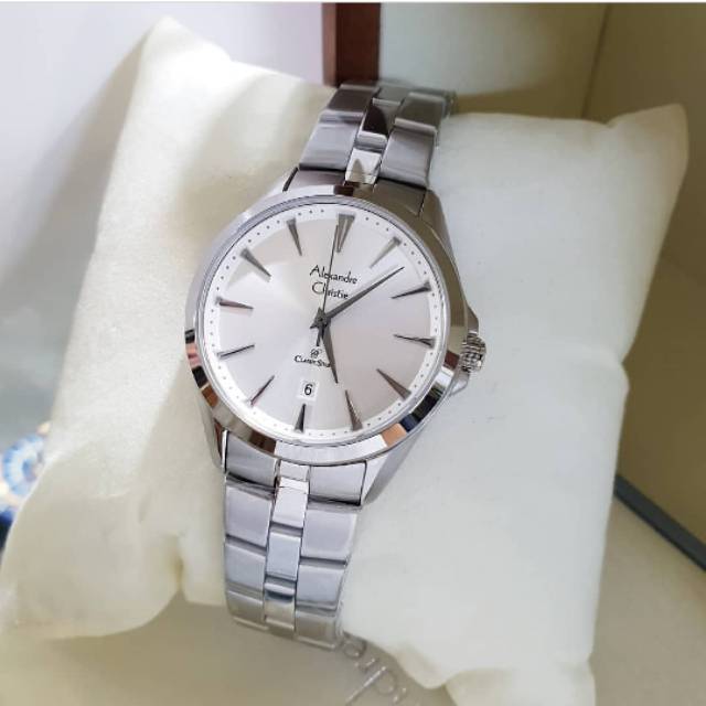 Jam Tangan Cewek Original Alexandre Christie.Stainless Steel Silver