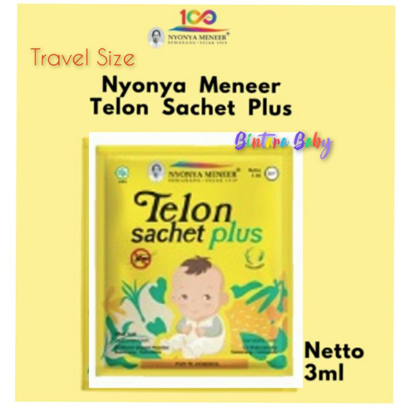 Minyak Telon Bayi Original Nyonya Meneer Sachet 3ml / Telon Plus bayi travel size Anti Nyamuk