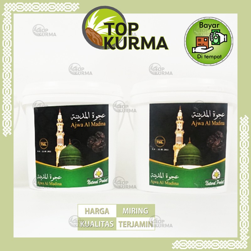 

QH Kurma Ajwa Ember 750gr Ajwa Al Madina Kurma Nabi Asli Madinah