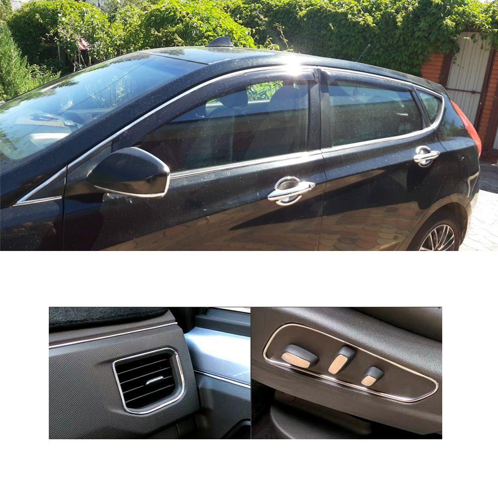 Populer Protector Trim Tape Perekat Diri Anti Tabrak Eksterior Interior Chrome Plate