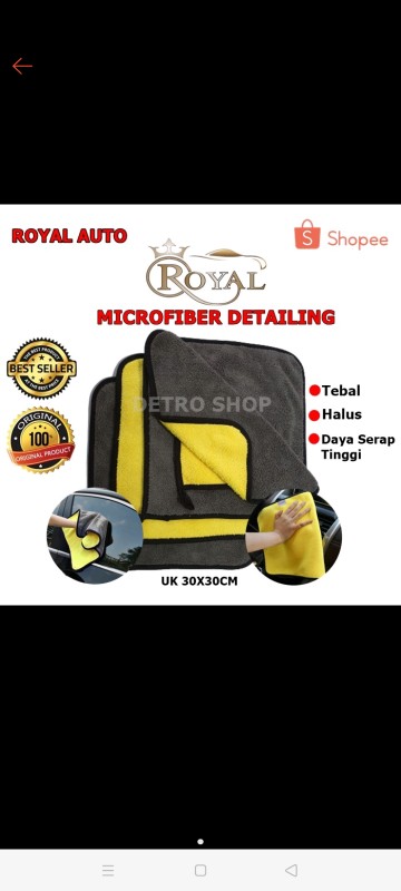 Promo !!! Lap Kain Detailing Microfiber Kain Microfiber Detailing 500gsm 30 X 30 Cm