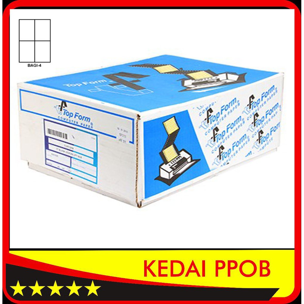 

Kertas Continuos Continuous Form Struk PPOB PLN A4 dibagi 4 Wartel Polos Grosir Limited