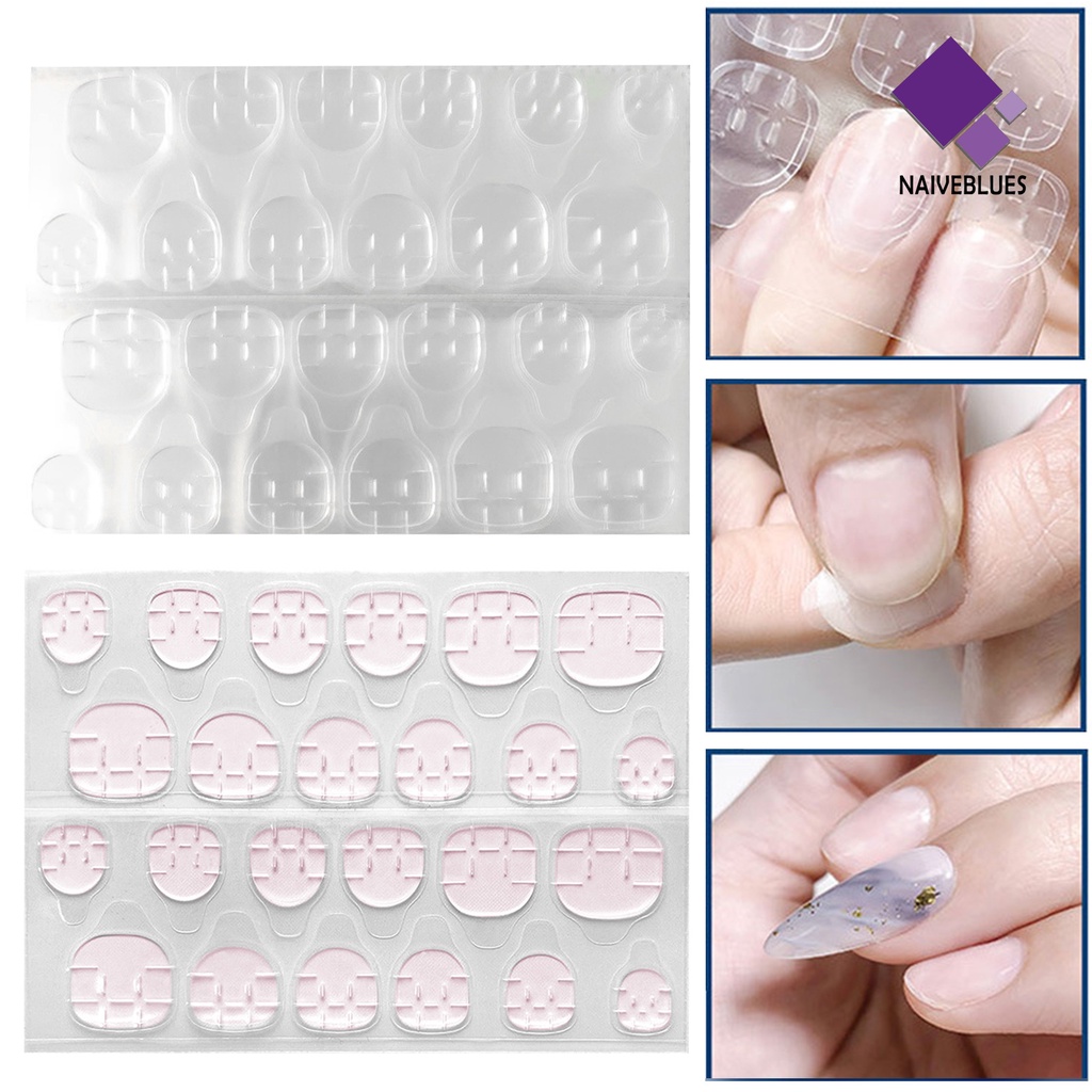 Naiveblue &gt; 10 Lembar / Set Kuku Palsu Transparan Anti Air Ramah Lingkungan Untuk Nail Art