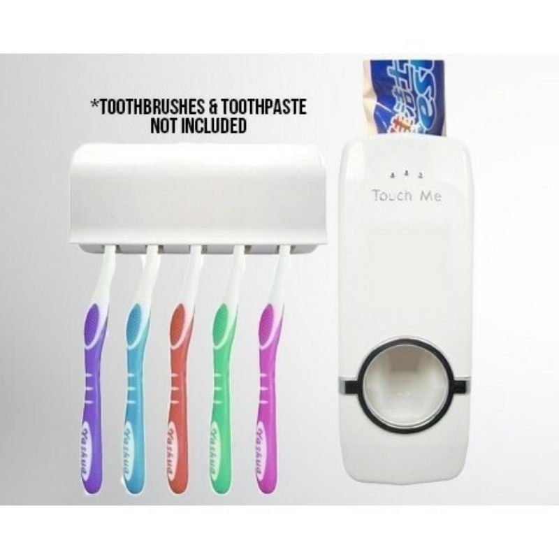 DISPENSER ODOL Tempat Sikat Gigi Set Rak Kamar Mandi Toothpaste Penjepit Brush NO BOX