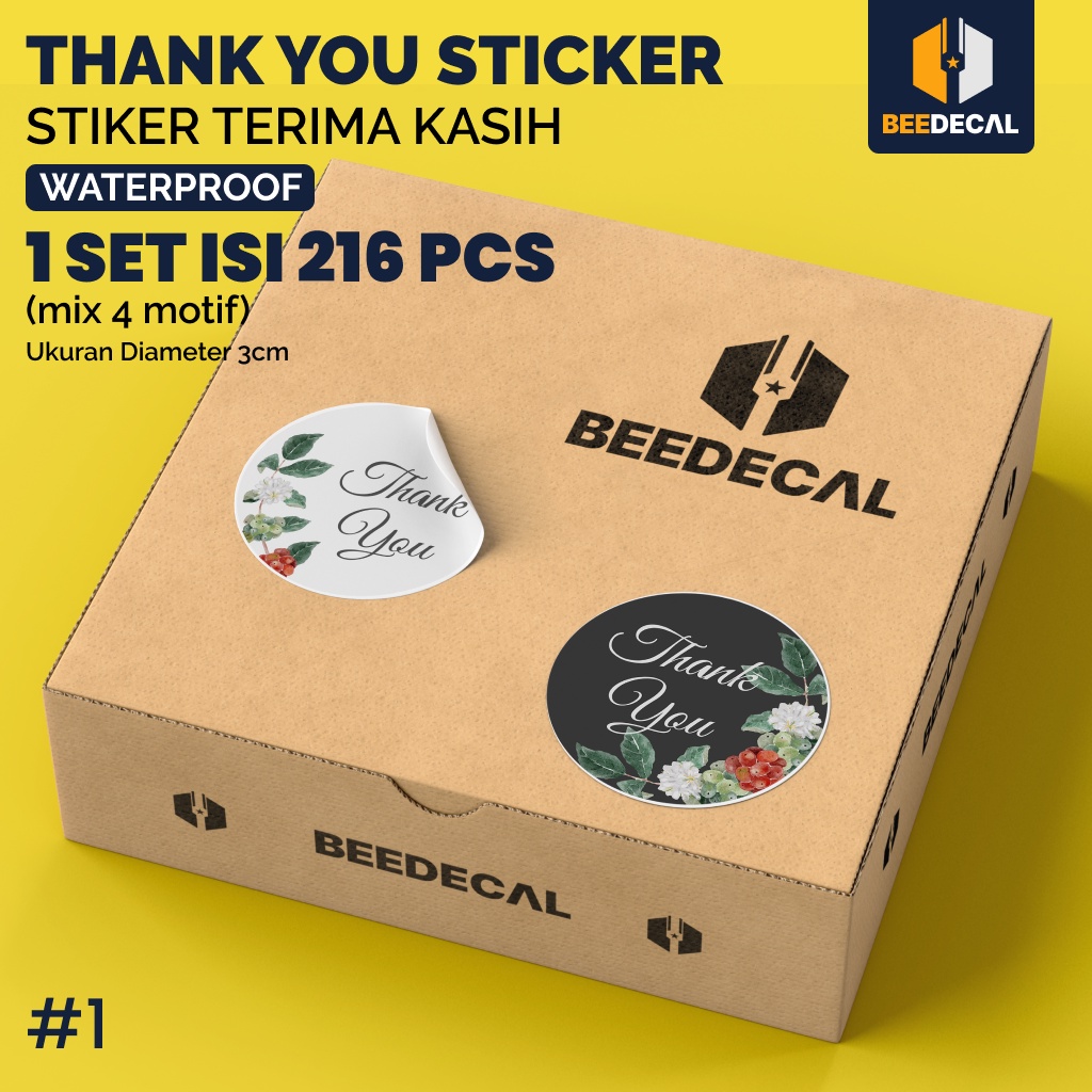 

Sticker Thank You #1| Stiker Terima Kasih | BeeDecal