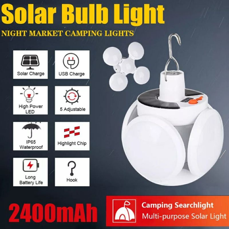 Lampu Solar LED Emergency 45w Solar Charging Lampu Darurat Lampu Tenda Camping Mode Football