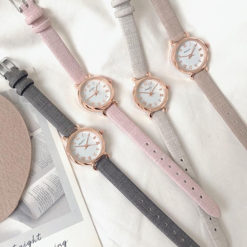 Jam Tangan Quartz Strap PU Analog Casual Gaya Retro Wanita Persegi Watch Korean Fashion Body Belimbing BISA COD