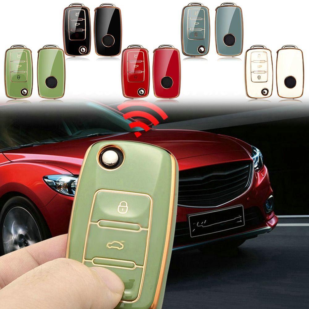 Populer Remote Key Case Lembut TPU Aksesoris Mobil Pelindung Key Fob Cover Untuk Volkswagen VW POLO