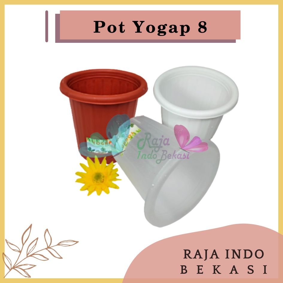 Rajaindobekasi Pot Yogap 8 Putih Transparan Bening Merah Bata Coklat Terraccota Terakota Orange Pot Yogap 10 13 15 17 18 19 25 30 Pot Yogap Murah