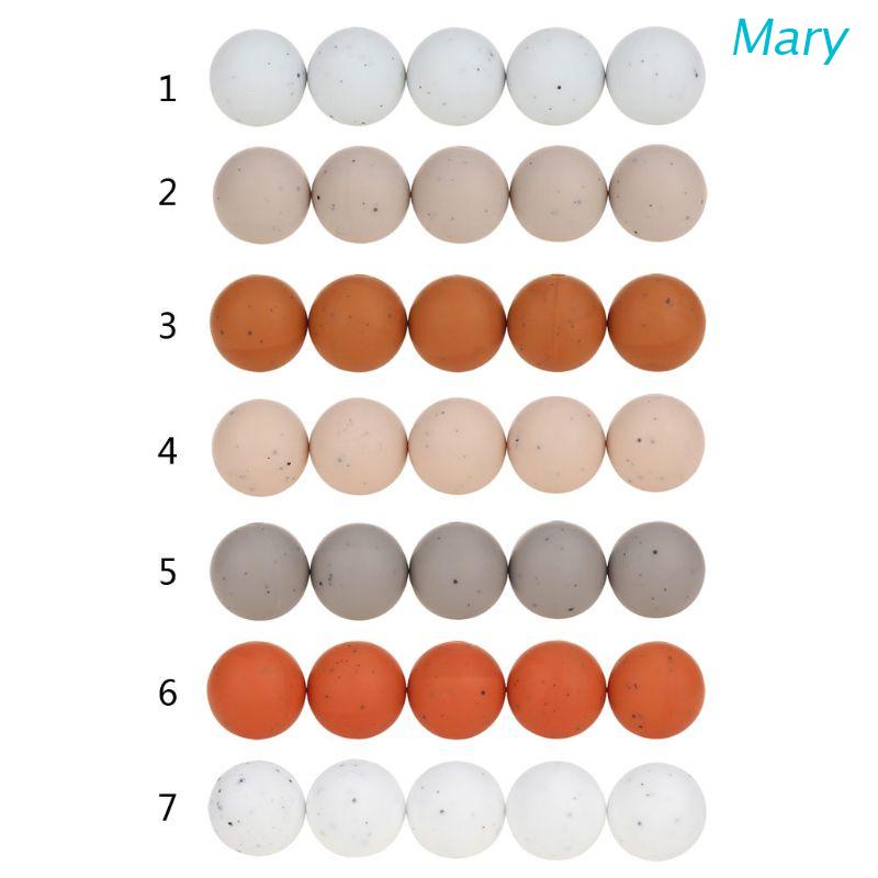 Mary 20pcs / lot Manik-Manik Silikon Bulat Diameter 15mm Untuk Teether Bayi DIY