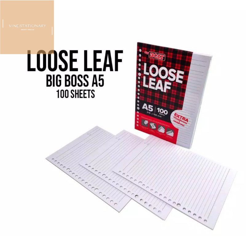 

Refill Binder Loose Leaf A5 GARIS Big Boss- isi 100 Lembar