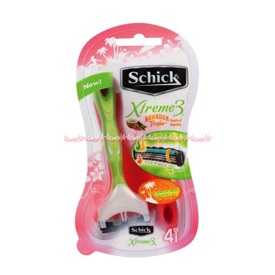 Schick Xtreme 3 Hawaiian Tropic For Women Pisau Cukur Wanita