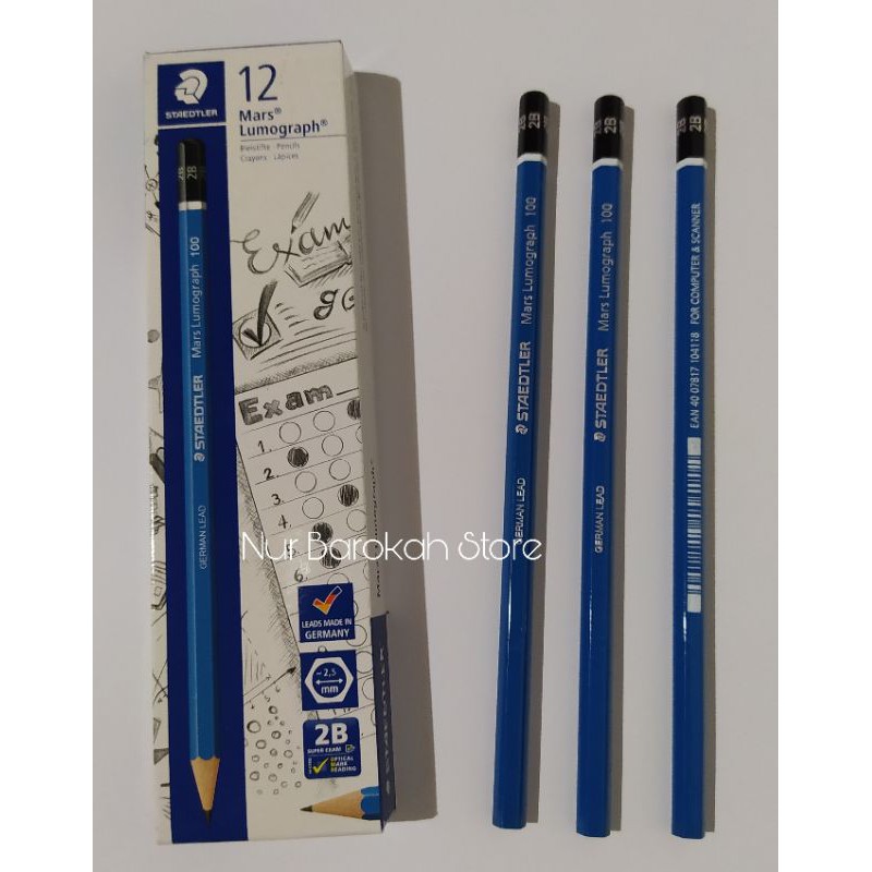 Pensil 2B Staedtler Mars Lumograph Jerman Dijual Ecer & Grosir