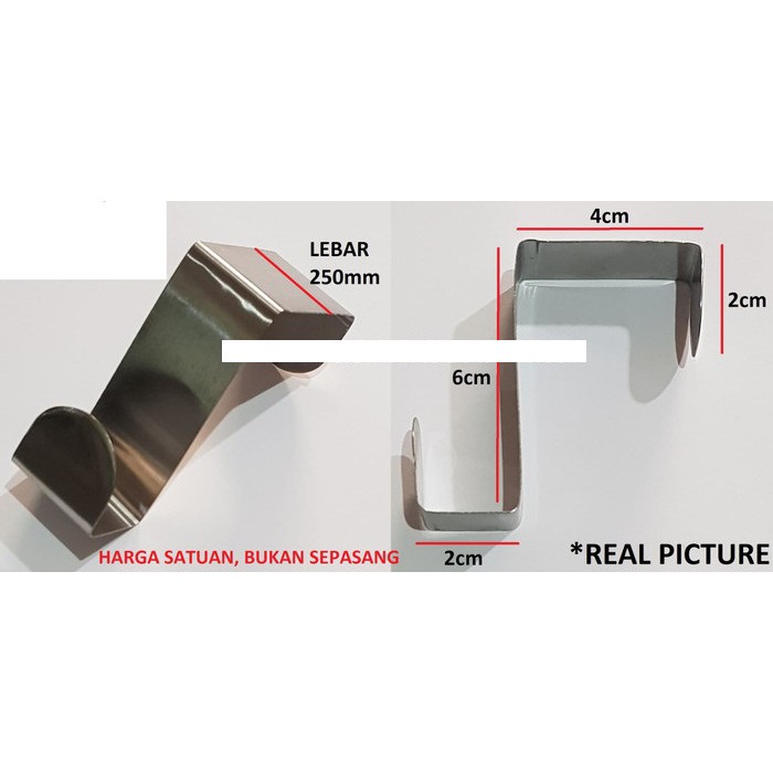 Gantungan Barang Stainless Selip Pintu Lemari Baju Gantung Pakainan
