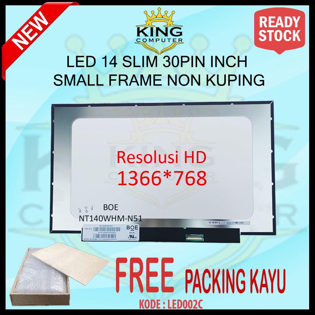 LED 14 SLIM 30PIN SMALL FRAME NON KUPING HD 1366*768