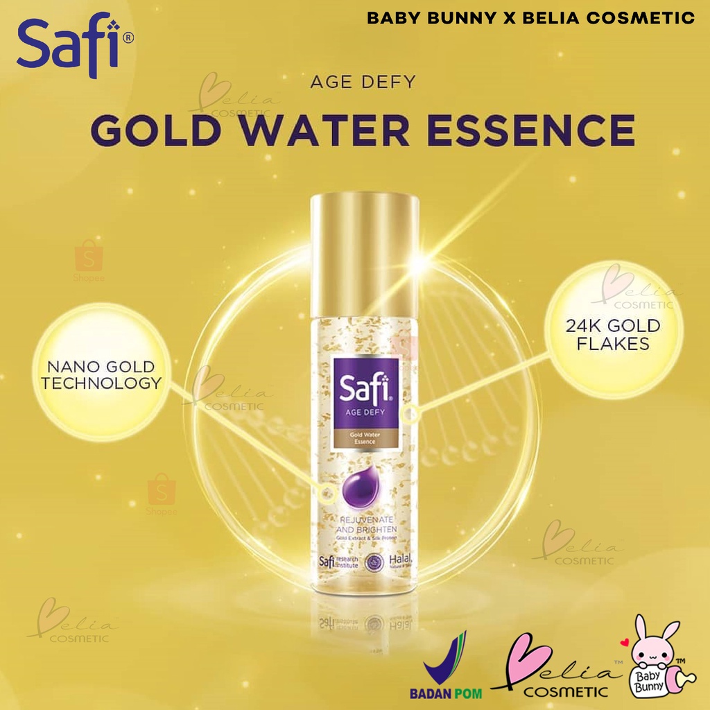 ❤ BELIA ❤ SAFI Age Defy Gold Water Essence 30 | 100 Halal BPOM 30ml 100ml Full size Travel size