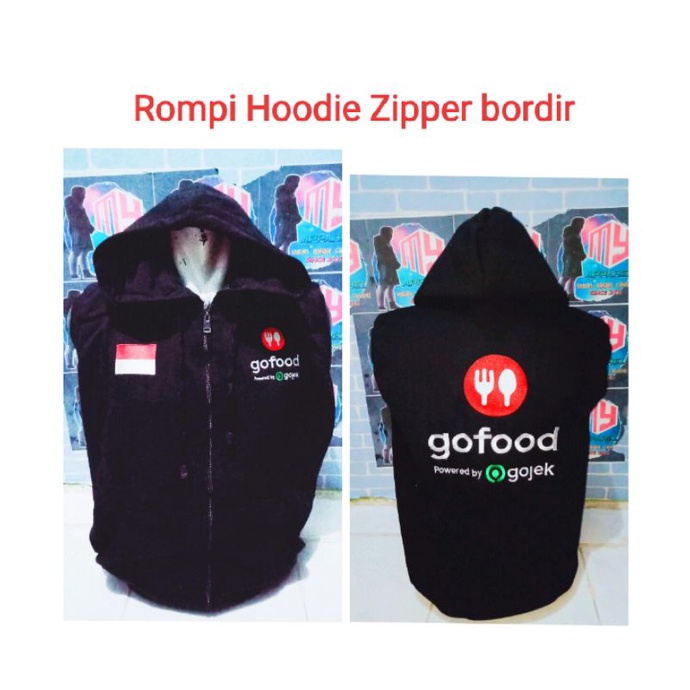 Rompi Hoodie zipper ojek online driver/Rompi sweater/Rompi keren/driver food