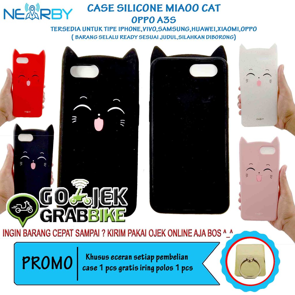 Paling Murah Oppo A3s Miaoo Cat Softcase Design Kucing Lucu High