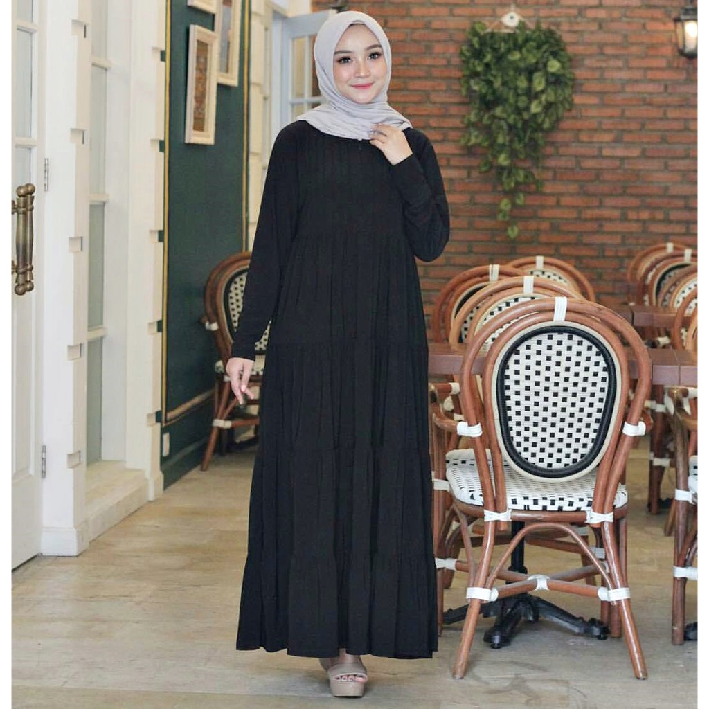 Gamis Susun bahan Jersey / Gamis busui model tangan handsock kode GUp