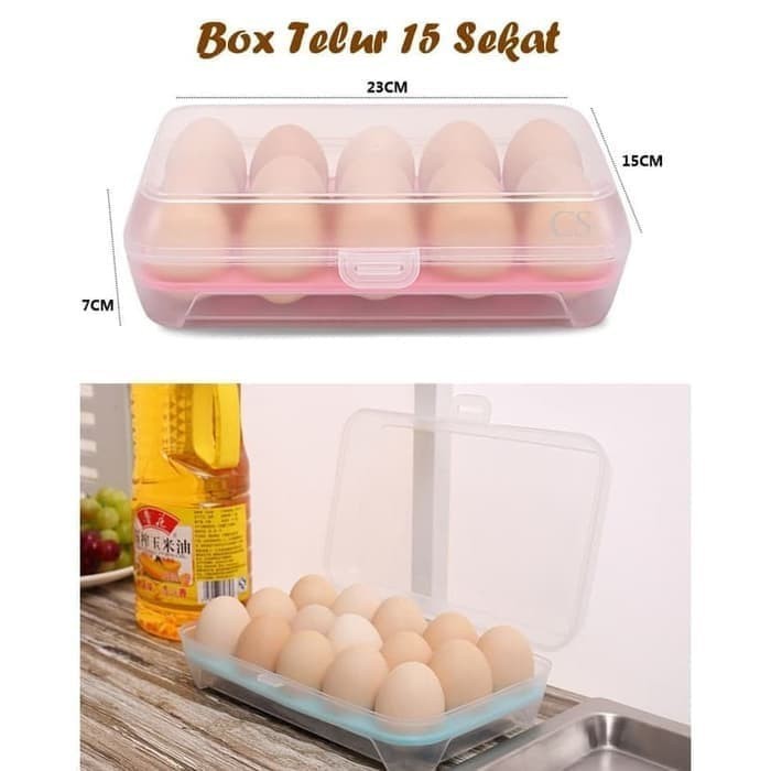 Egg Box 15 Sekat Tempat Wadah Telur Telor 15 Lubang