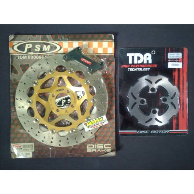 Piringan cakram depan floating Psm 320 dan Belakang TDR Honda Supra x 125 Doble disk