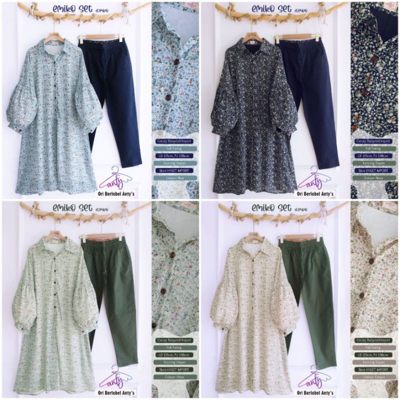Emiko setelan jumbo fashion solo recommended high quality