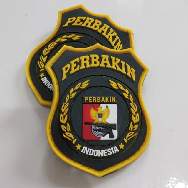 Patch rubber LOGO PERBAKIN TAMENG/HUNTING/CAMO/tempelan karet velcro emblem