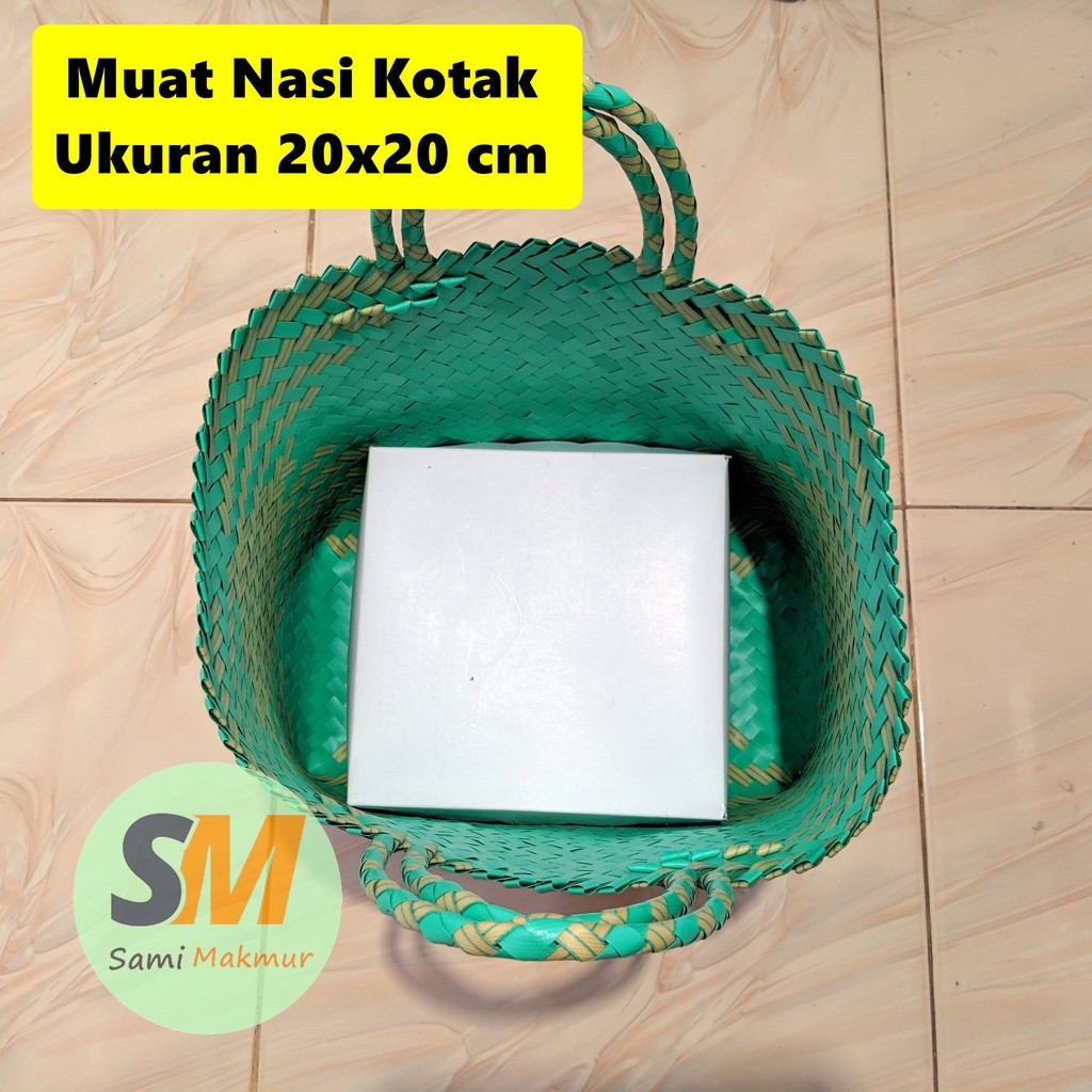 Tas Anyaman Plastik JUMBO Lurik / Tas Belanja Besar Anyam Jinjing Berkat Bingkisan Parcel Hajatan