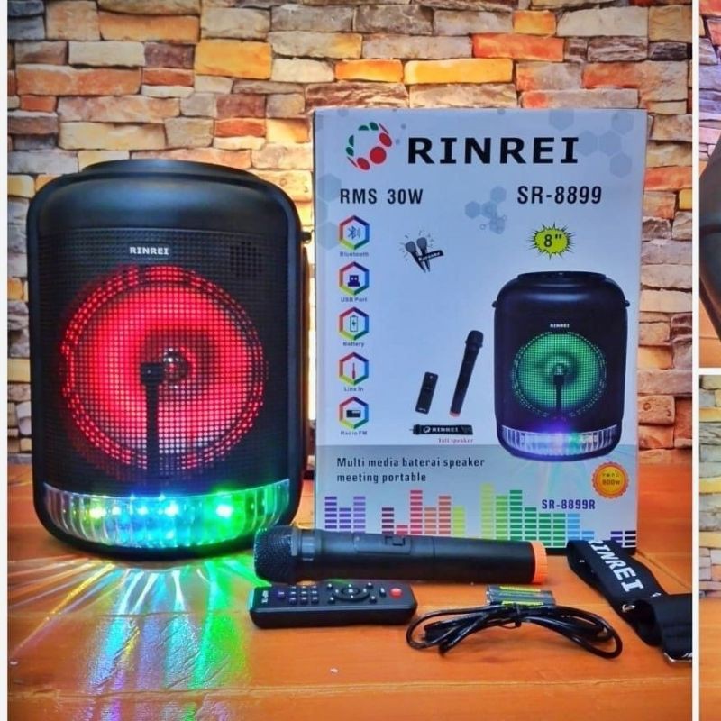 SPEAKER SPEKER BLUETOOTH RINREI 8899 R BONUS 1 MIC WIRELESS