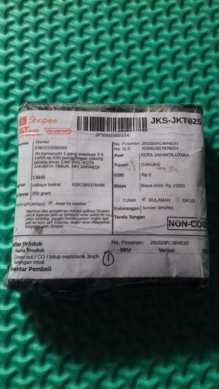 Clean Out / Co / Tutup Septictank 3inch Kuningan Tebal