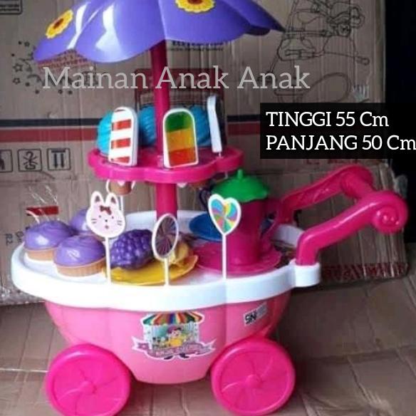 Mainan Anak Dorongan Gerobak Es Krim Besar - Mainan Dorong Gerobak Ice Cream