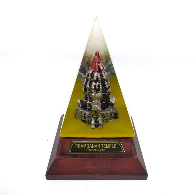 (BISA COD) MINIATUR CANDI PRAMBANAN LIMAS UKURAN KECIL 12x8x8 cm BAHAN FIBERGLASS KRISTAL DEKORASI