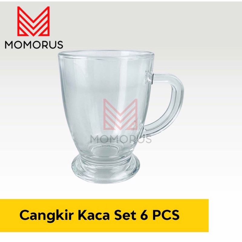 CITINOVA Gelas Minum Kaca Pialaku 6 Pcs 220 ML Gelas Kopi Cangkir Teh Cangkir Kaca