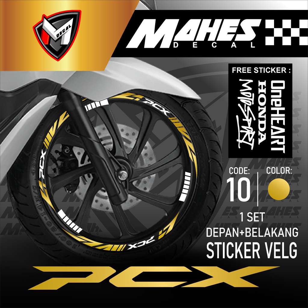 Mahes Decal - Aksesoris Motor Stiker Cutting Sticker List Velg Honda PCX 160 PCX 150 Lis Pelek Velk 