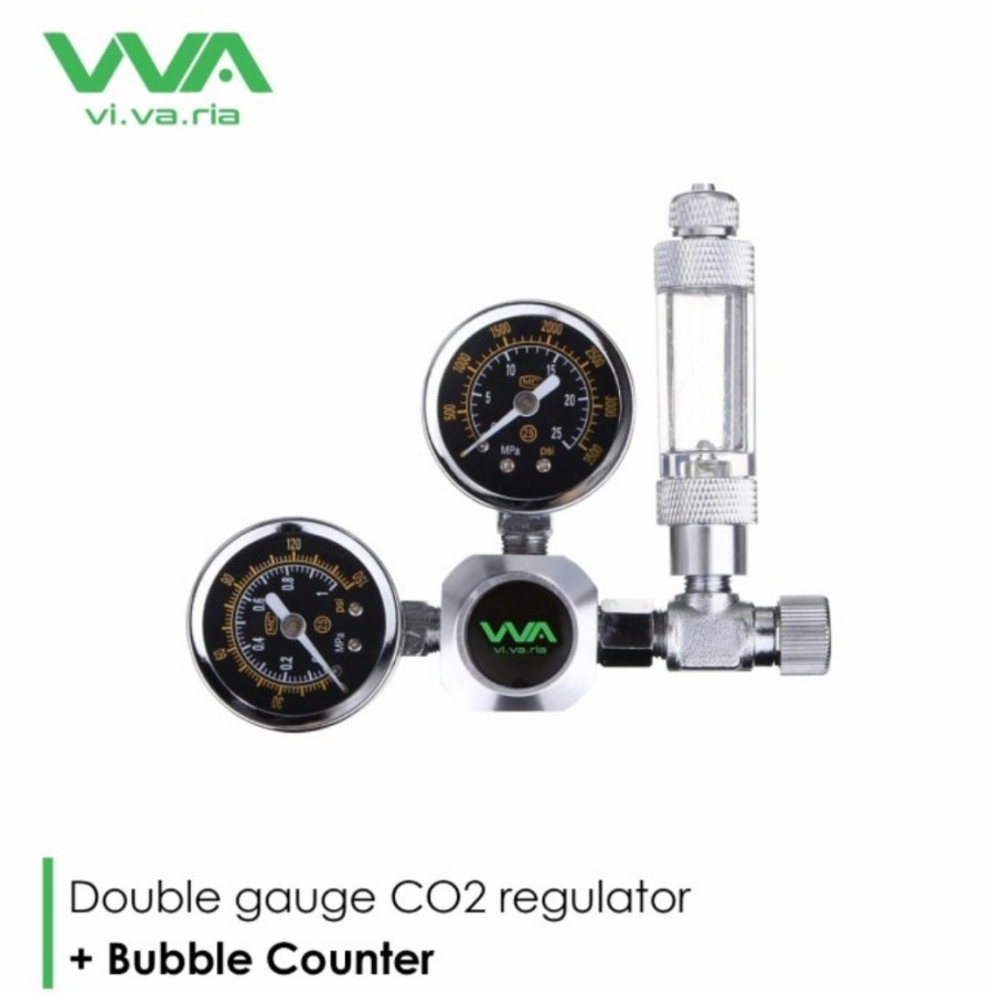 VIVARIA DOUBLE GAUGE REGULATOR CO2 + BUBBLE COUNTER AQUASCAPE