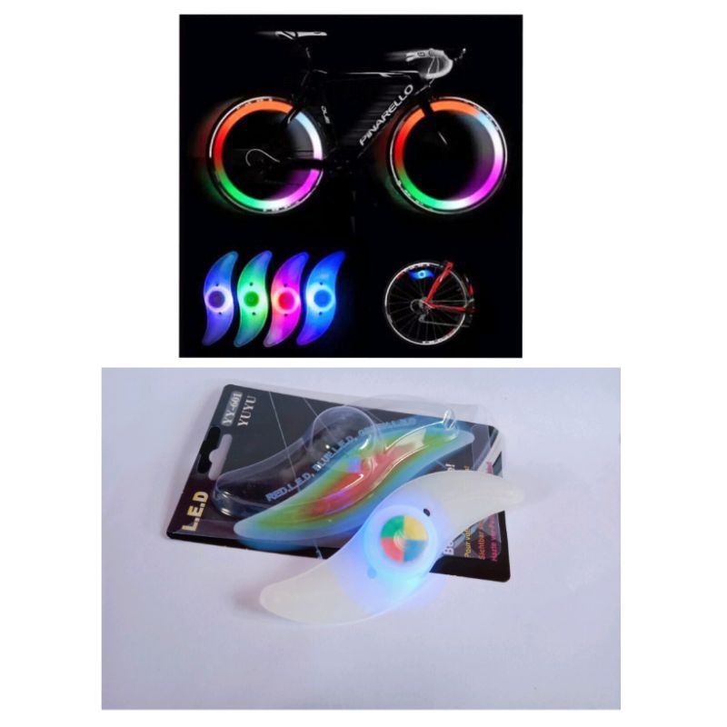 Lampu Jari Jari Ban Sepeda Mata Kucing Led Rainbow Rims Bicycle Light Warna Pelangi Lampu Velg Ban